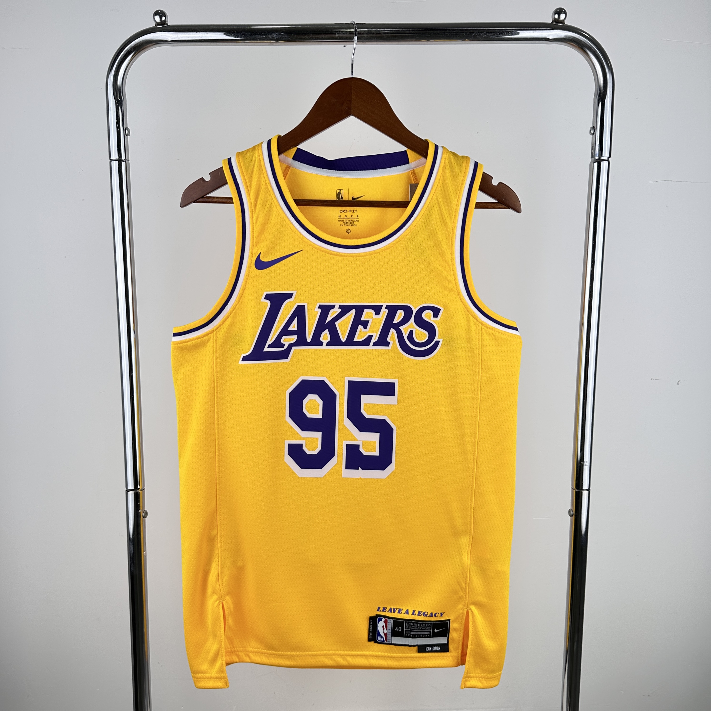 Men Los Angeles Lakers #95 Toscano Stitched Yellow Nike NBA 2024 Jersey